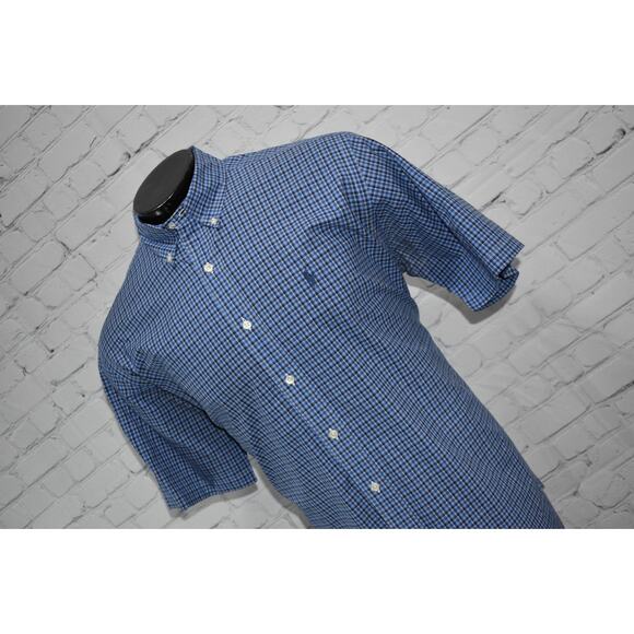 Polo Ralph Lauren Shirt Mens Size Large Classic Fit Dress Blue Plaids Cotton - Picture 6 of 6